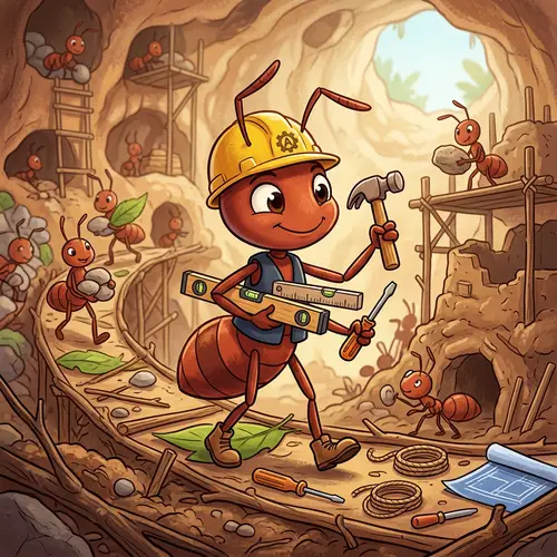 Cartoon Ant Builder: Industrious & Determined | Miniature Builder