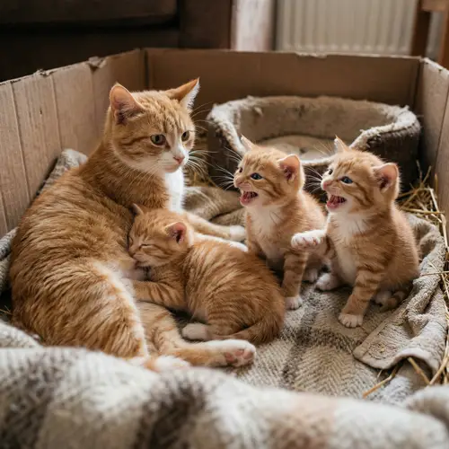 Mother Cat's Milk Mix-Up: Three Kittens' Dilemma