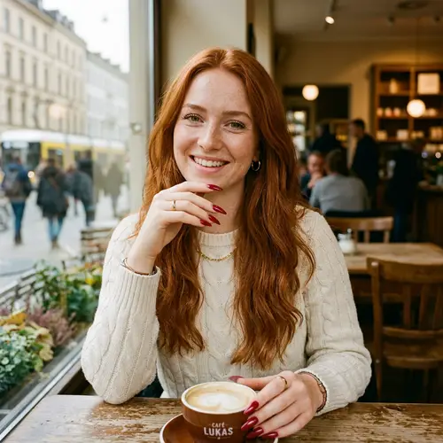 Stunning German Redhead with Long Nails