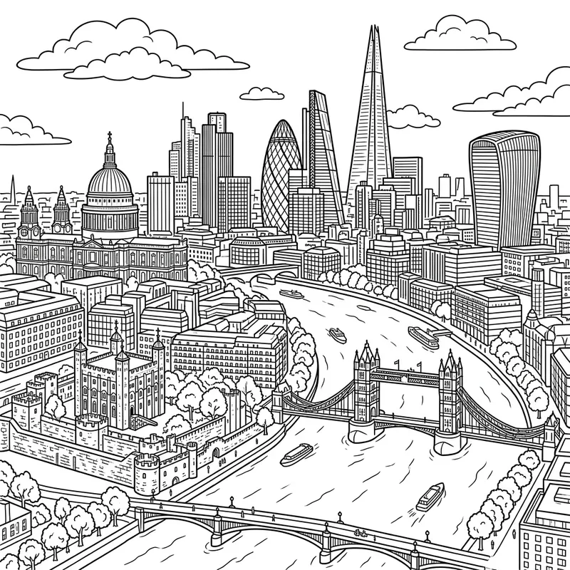 City of London Coloring Page City of London Coloring Page