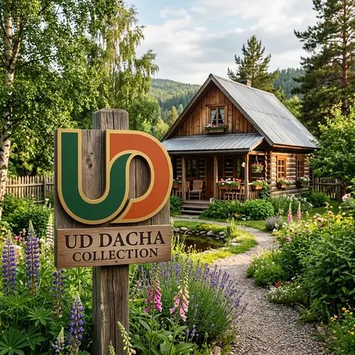 UD Logo Design with Dacha Background