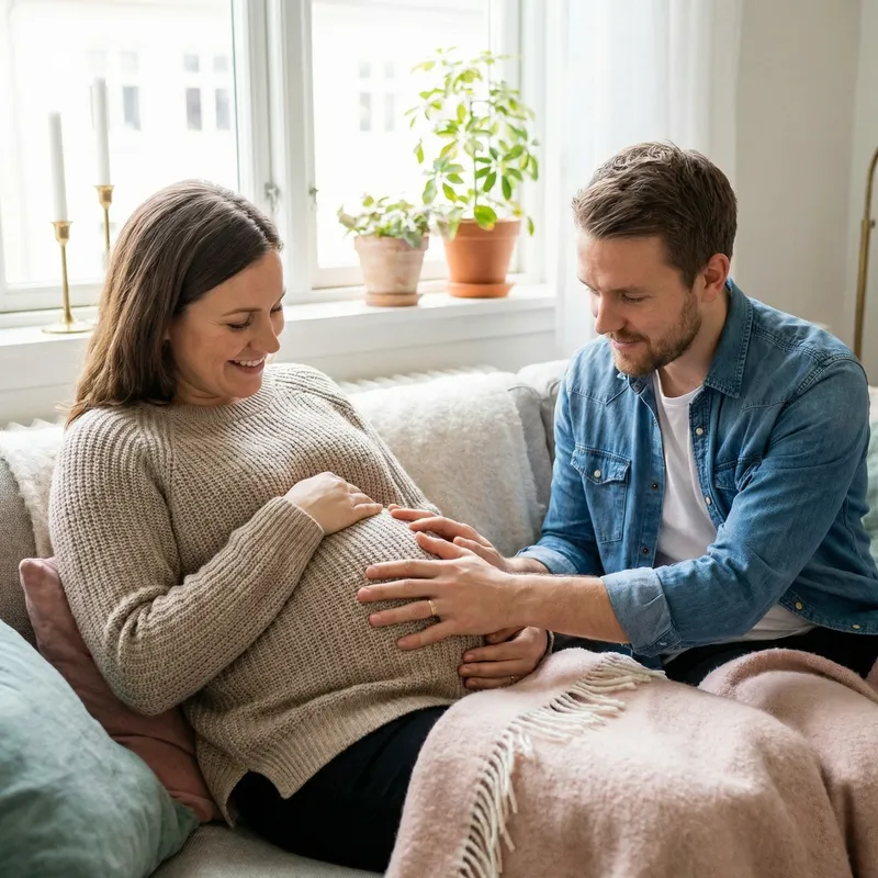Pregnant Woman with Partner - Heartwarming Moment