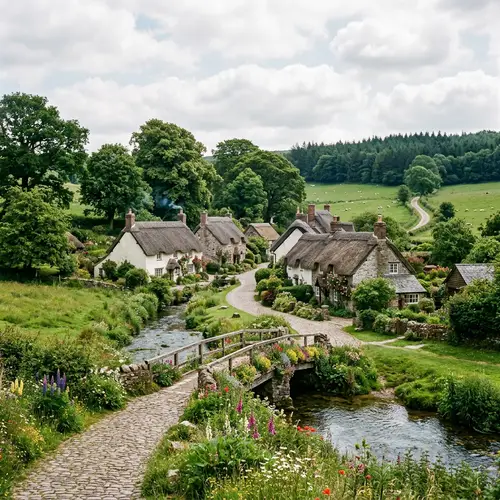 Tranquil Village Amidst Lush Meadows | Rural Charm