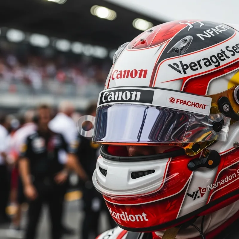 Stunning F1 Driver Helmet Close-Up at the Starting Line