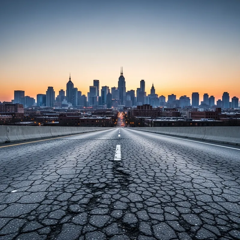Explore the Old Highway Near Cityscape
