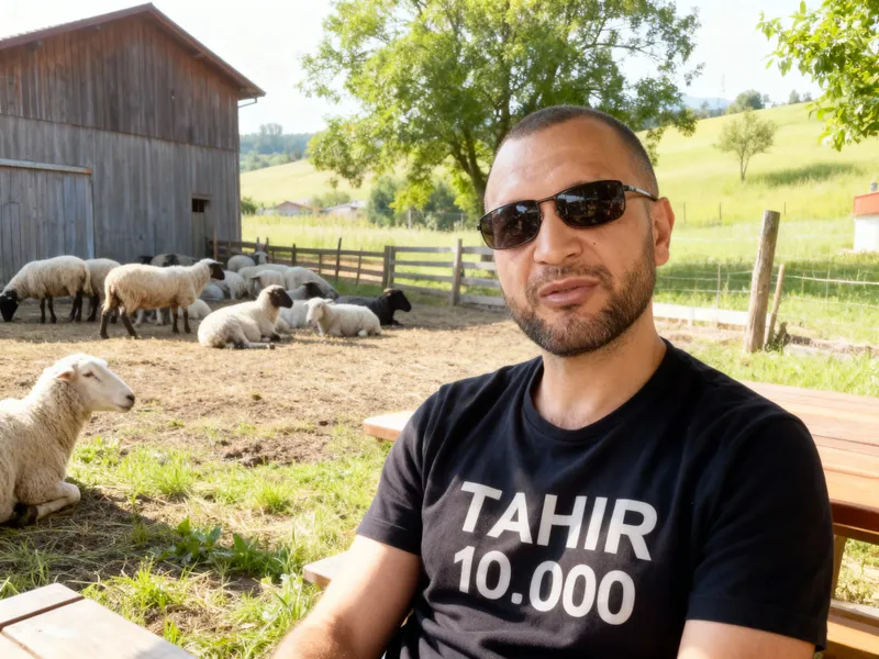 Tahir 10,000: Farm Life with Sheep and Sunglasses