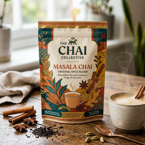 Modern Chai Packing Wrapper Design