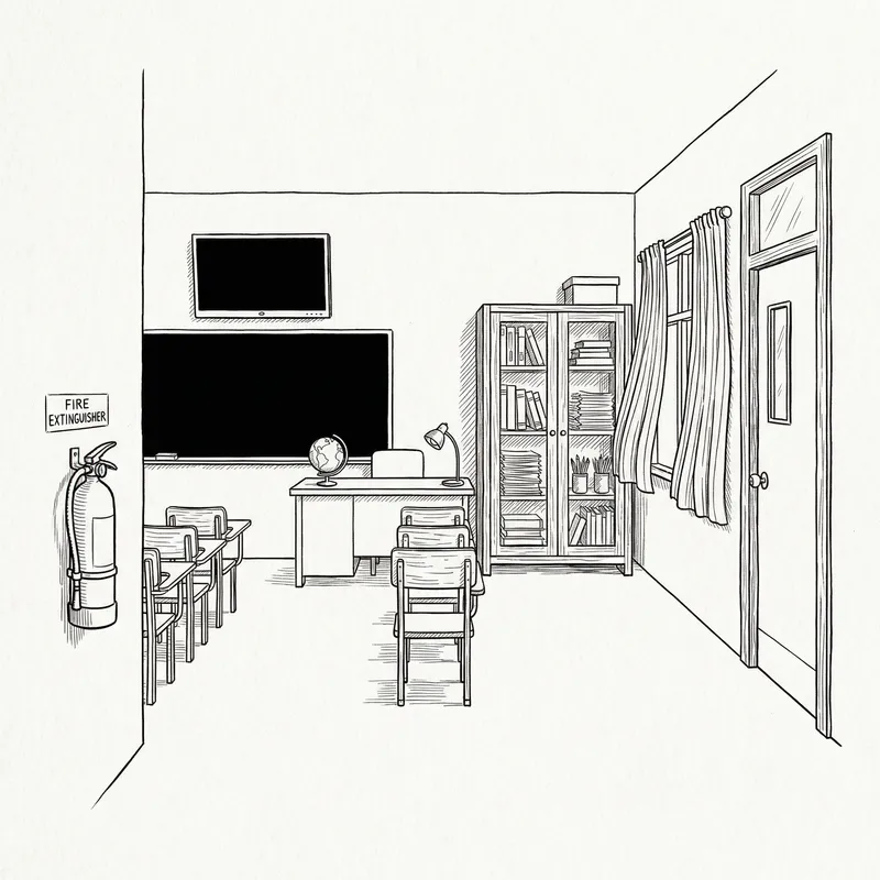 Educational Classroom Sketch with SMART TV | Creative Design Educational Classroom Sketch with SMART TV | Creative Design