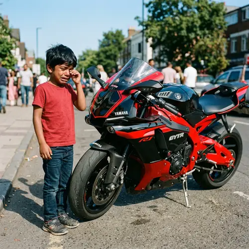Boy Cries in Front of Super Bike: A Heartfelt Moment