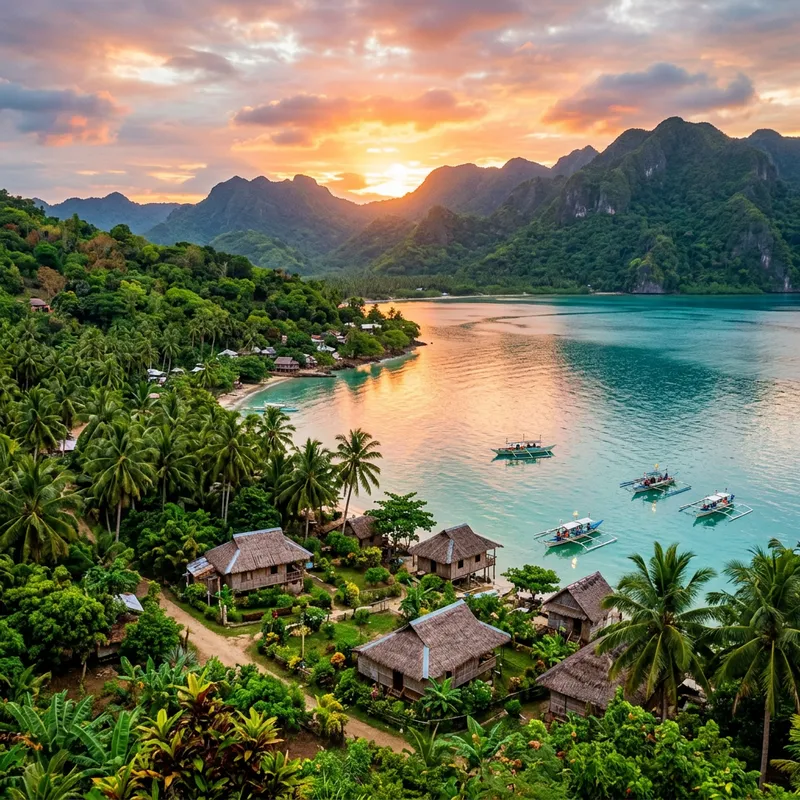 Discover the Enchanting Philippines: Greenery, Villages, Sunset