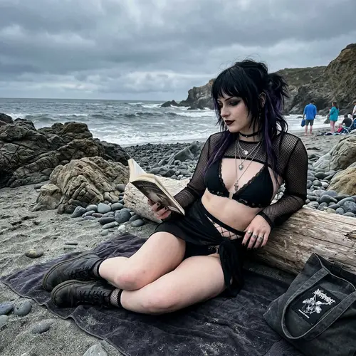 Gothic Girl in Bikini - Unique Fashion Style