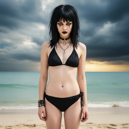 Gothic Girl in Bikini - Unique Fashion Style