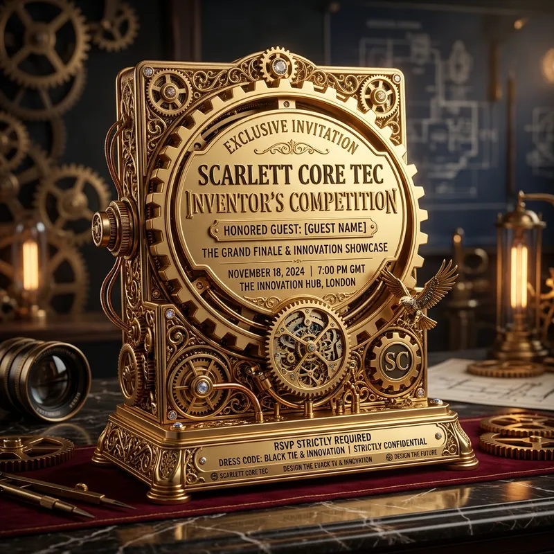 3D Golden Invitation for Inventor's Competition