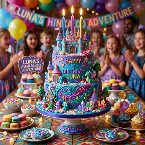 Whimsical Birthday Cake Inspired by Hinkaloo - Magical Landscape Design