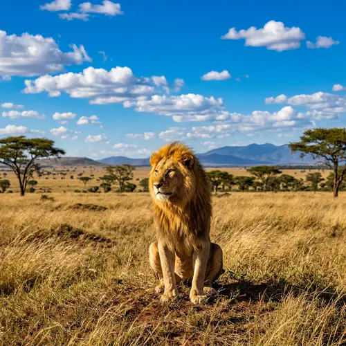 Majestic Adult Lion in African Savannah | Wildlife Photography