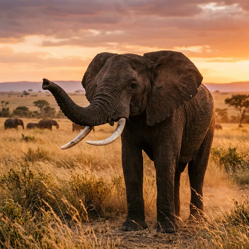 Majestic Elephant at Sunset Majestic Elephant at Sunset