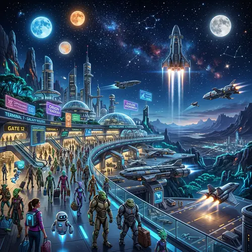 Explore the Distant Spaceport Adventure