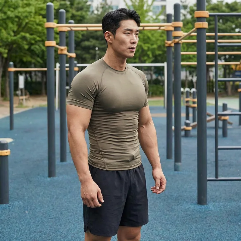 Fit Korean Guy with Abs and Bulge - Inspiring Fitness