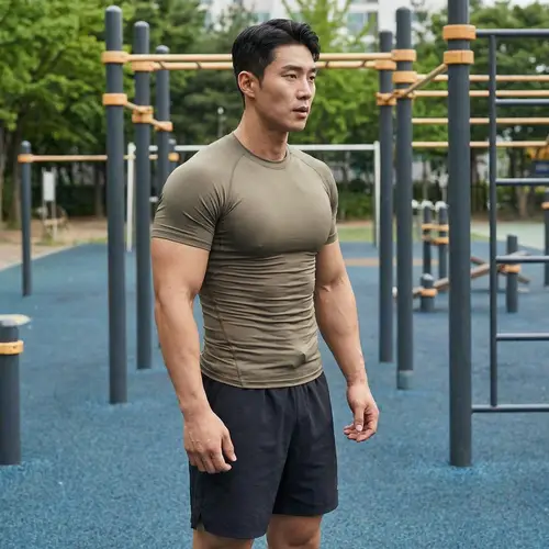 Fit Korean Guy with Abs and Bulge - Inspiring Fitness