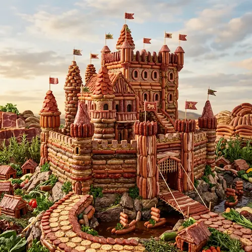 Sausage Castle Drawing - Fun Art Ideas