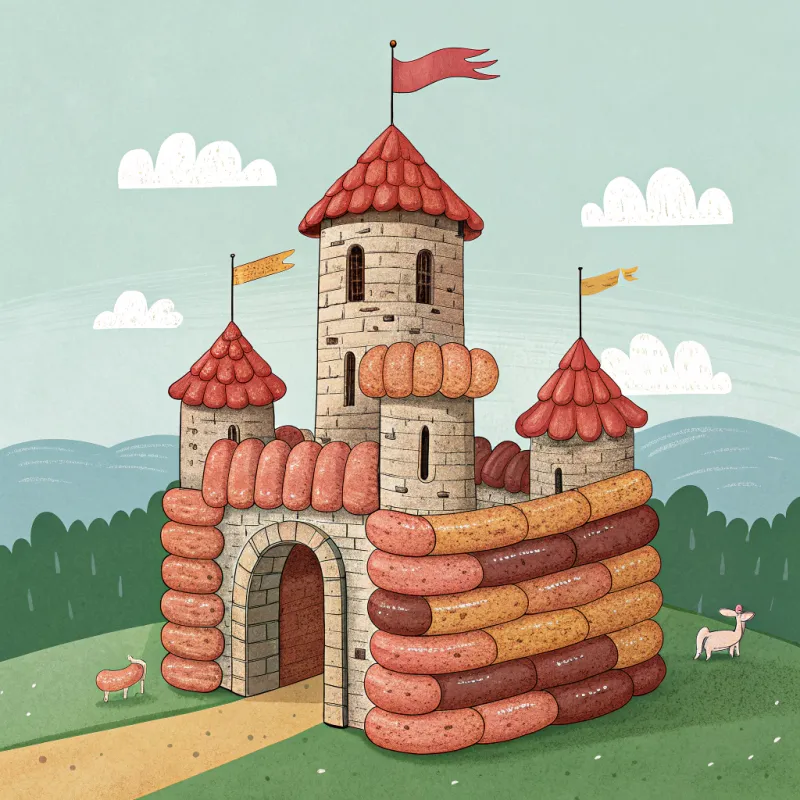 Sausage Castle Drawing - Fun Art Ideas