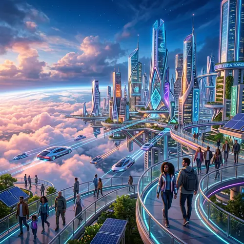 Advanced Sky City: Future Technology and Sustainable Living Marvel
