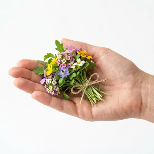 Microgreen Flowers in Hand - Vibrant and Fresh