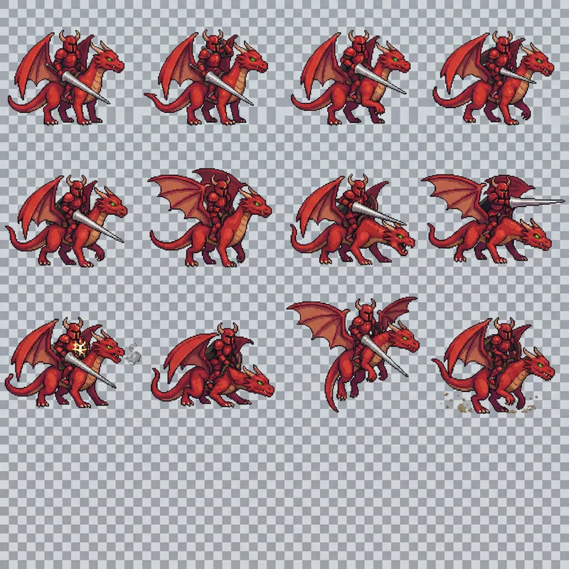 16-Bit Dragon Knight Sprite Sheet