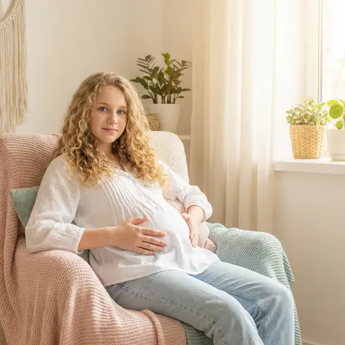 Teenage Pregnant Girl | Impending Motherhood Serenity
