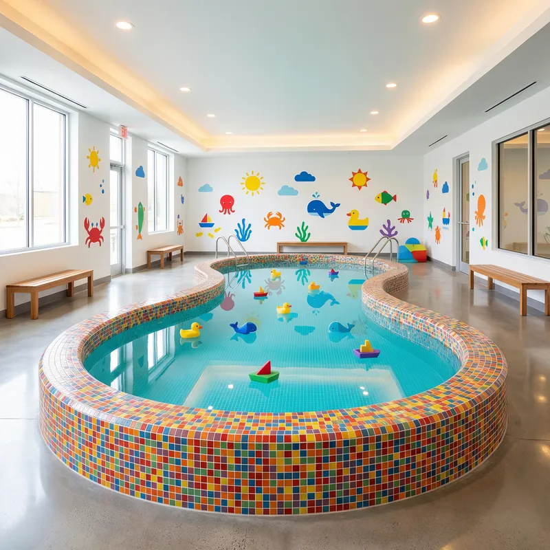 Bright & Colourful Minimal Children's Pool Interior