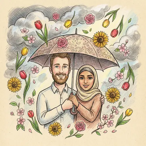 Rain of Flowers: A Doodle Illustration