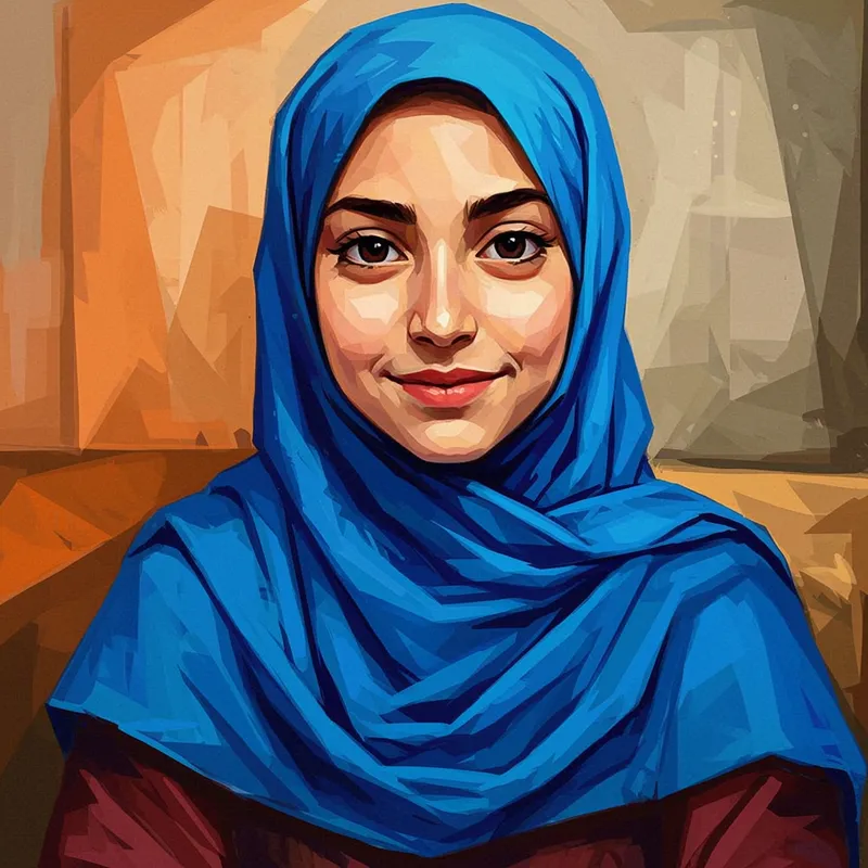 Muslim Girl in Hijab: A Picasso-Inspired Self Portrait