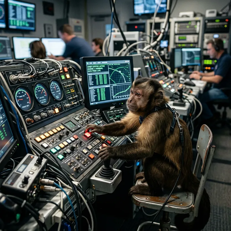 Monkey at a Control Panel Monkey at a Control Panel