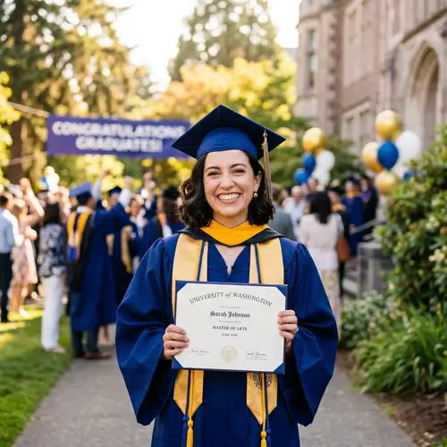 Joyful Graduation Portrait of a 30-Year-Old Model