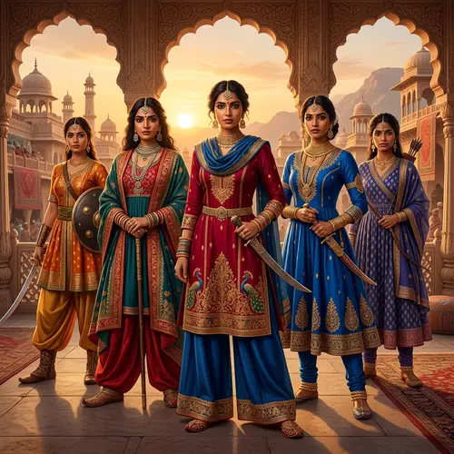 Indian Style Women Warrior Fantasy Clothing Collection