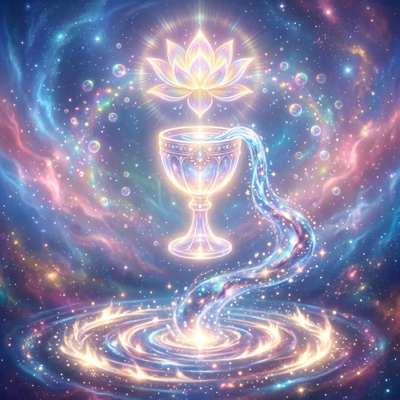 Ethereal Chalice of Light and Rippling Starlight