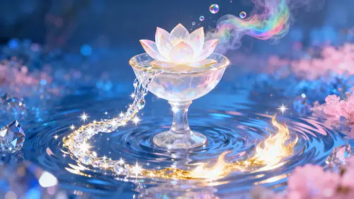 Ethereal Chalice of Light and Rippling Starlight