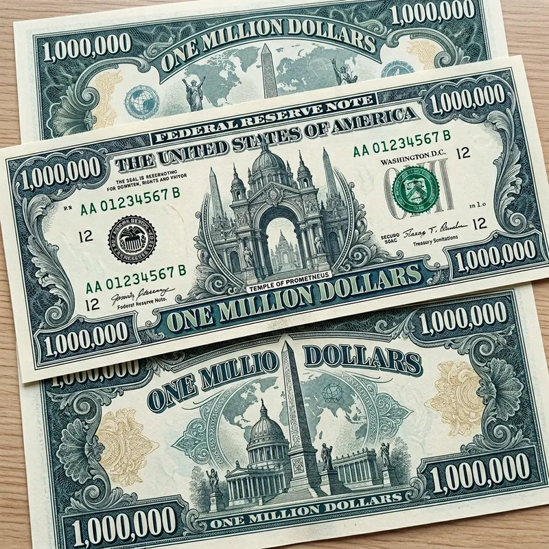 Fictional One Million Dollar Bill Art | Monument Design