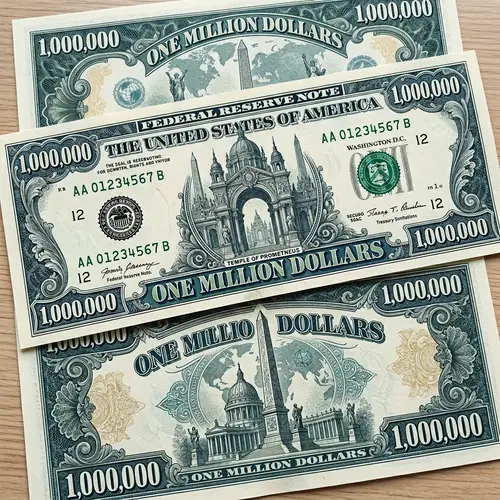 Artistic One Million Dollar Bill | Historical Monument Design