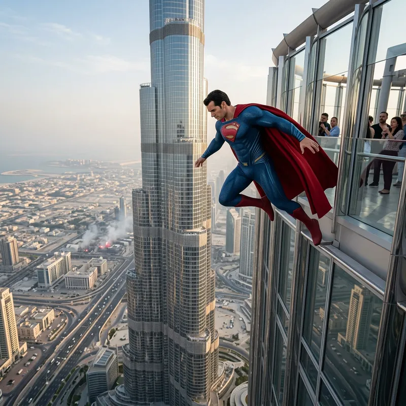 Superman's Daring Rescue from World's Tallest Building Superman's Daring Rescue from World's Tallest Building