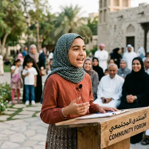 Middle-Eastern Girl Speaking in Hijab - Authentic Portrait