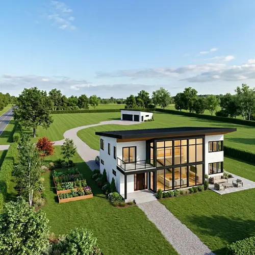 Modern Two-Storey House Design with Urban Farm Style