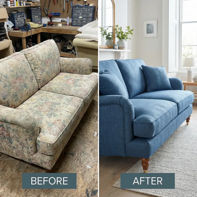 Couch Reupholstery: Before and After Transformations