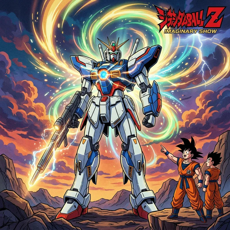 Gundam in Dragon Ball Style | Futuristic Anime Robot Art