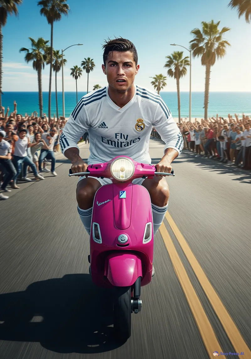 Cristiano Ronaldo: Epic Ride on a Pink Scooter