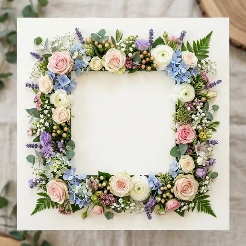 Elegant Square Flower Frame Design