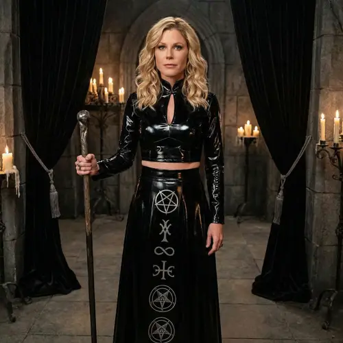 Julie Bowen as a PVC-Clad Satanic High Priestess