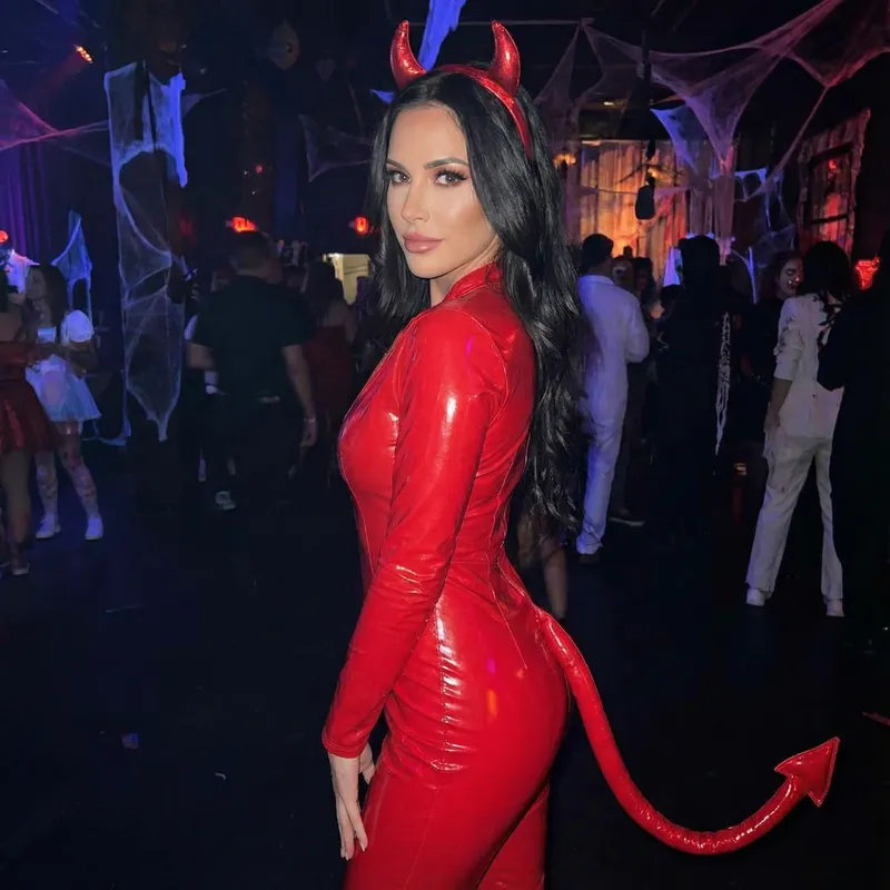 Jenna Haze in Red Devil PVC Costume