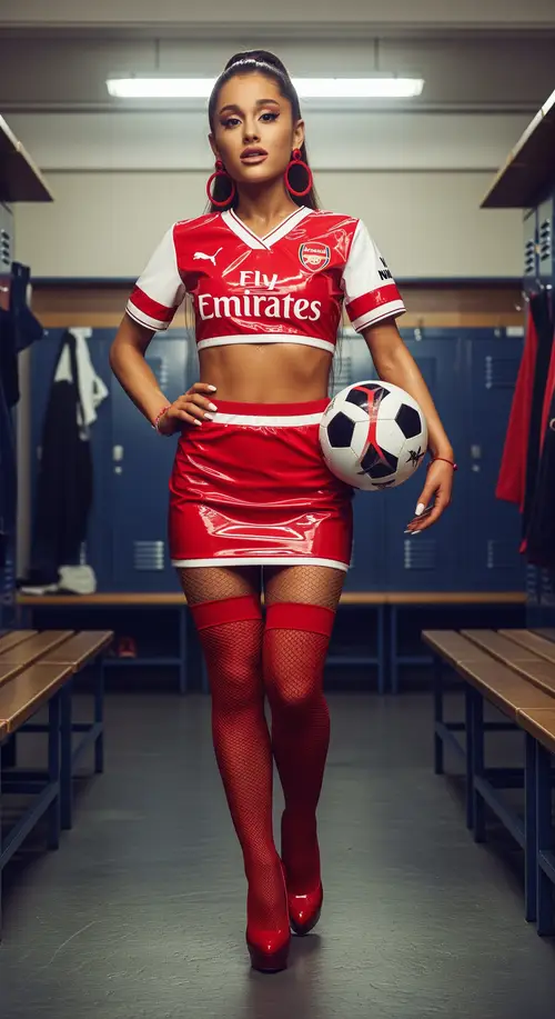 Ariana Grande in PVC Arsenal Kit - Stunning Look