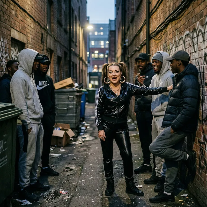 Sheridan Smith as a UK Chav: Stylish PVC Look Sheridan Smith as a UK Chav: Stylish PVC Look